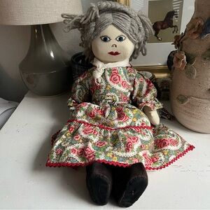 Vintage Folk Art fabric doll
